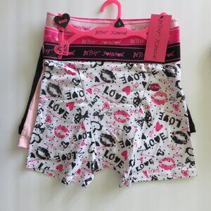 (#G-1) Betsey Johnson 3 pair Boxer shorts Panties Underwear
